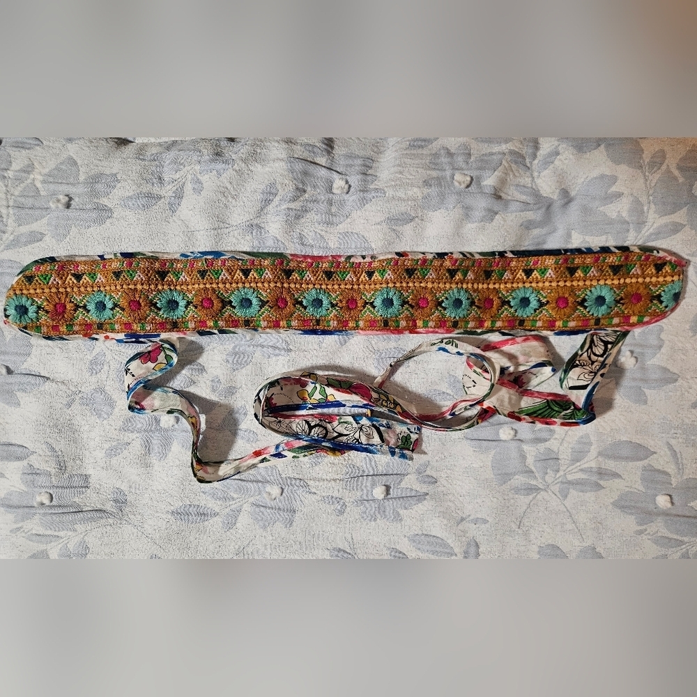 Johnny Was Floral Embroidered Wrap Belt - Picture 1 of 4